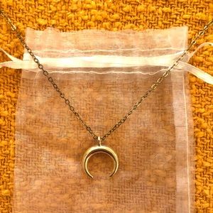 Crescent Moon Gold Necklace